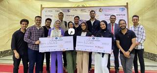 Announcing the winning teams at the conclusion of the Smart Environment Hackathon at Mansoura University