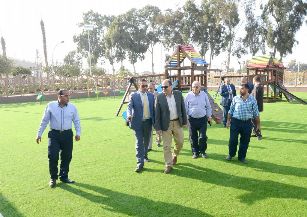 The President of Mansoura University inspects the first phase of the Nile Club facilities development plan