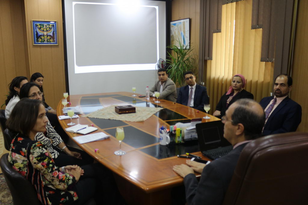An introductory seminar on granting Chevenge to the British Embassy in Mansoura University Faculty of Science.