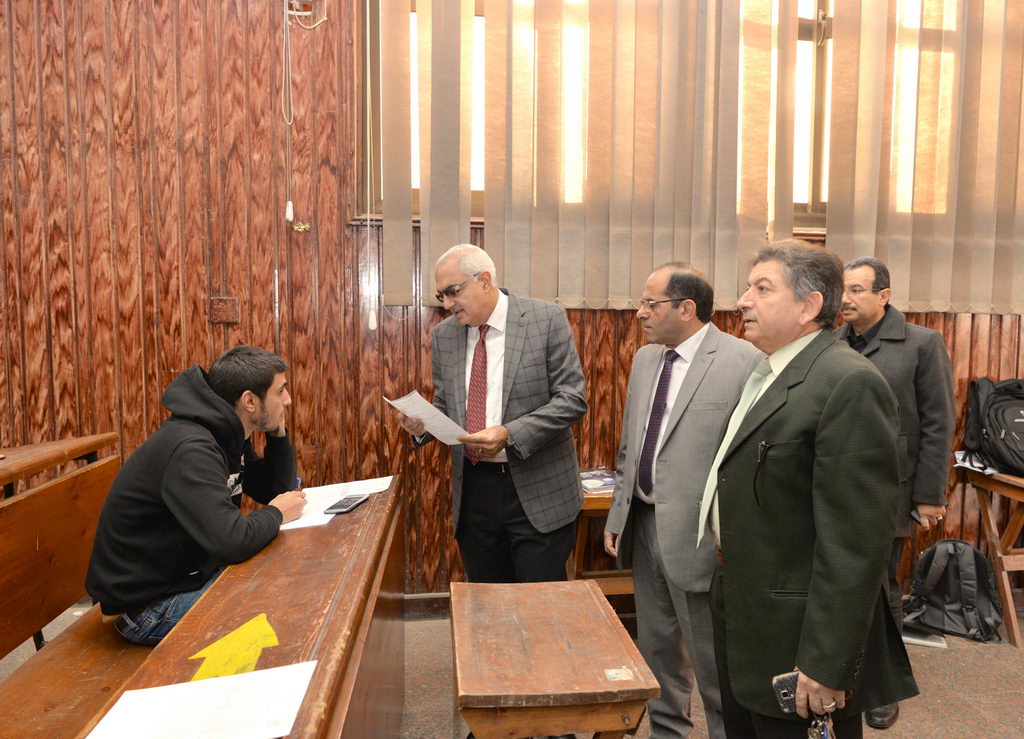 The President of Mansoura University is studying the first semester exams of the faculties of Commerce, Science and Education