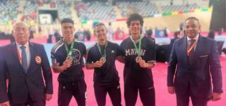 طالب بجامعة المنصورة يحصد فضية إفريقيا للكاراتيه في الكاتا الجماعي